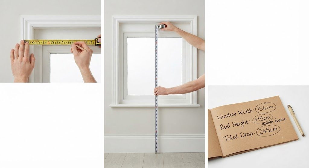 How to measure window width and height for curtains correctly