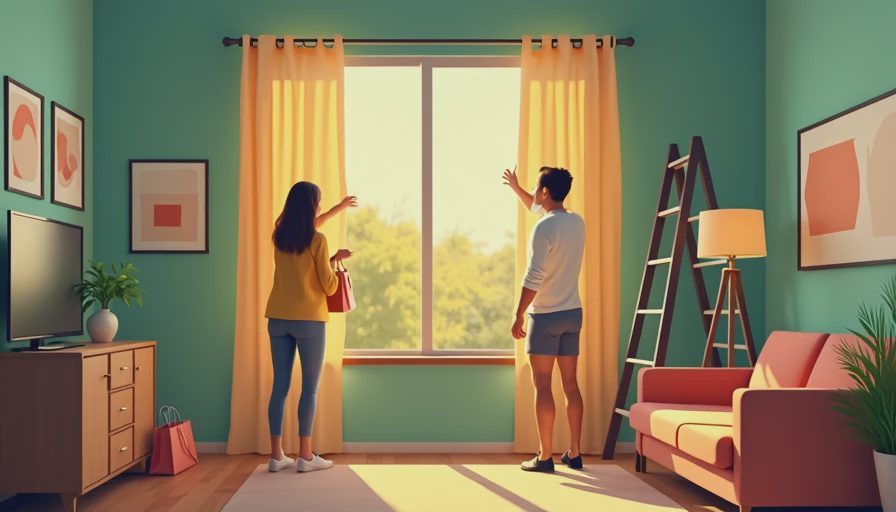 Visual context for low cost blackout curtains