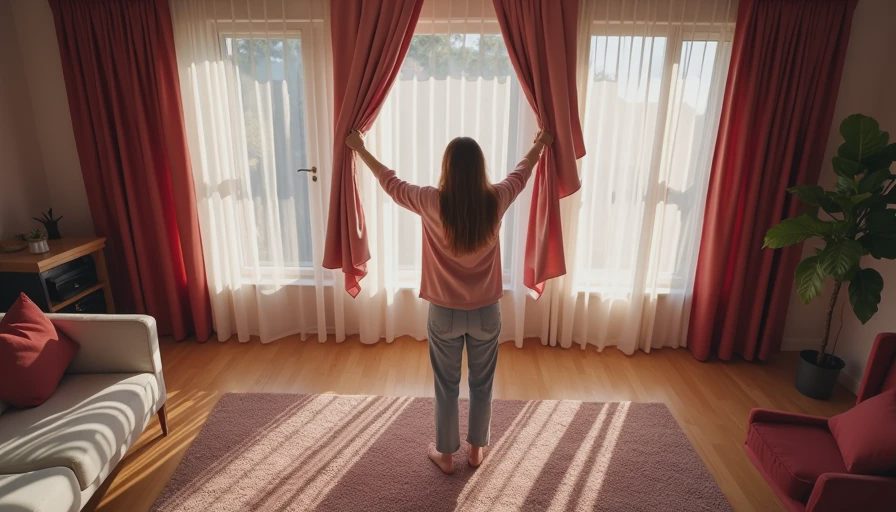 Visual context for living room window treatment ideas