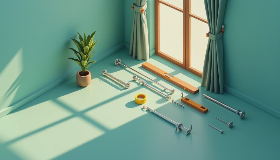 Visual context for how to install curtain hardware