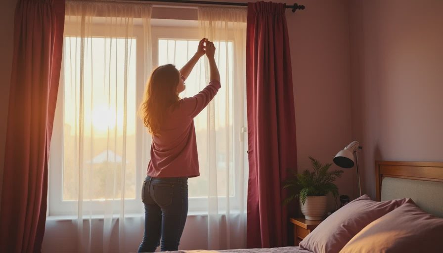 Visual context for curtain rod installation
