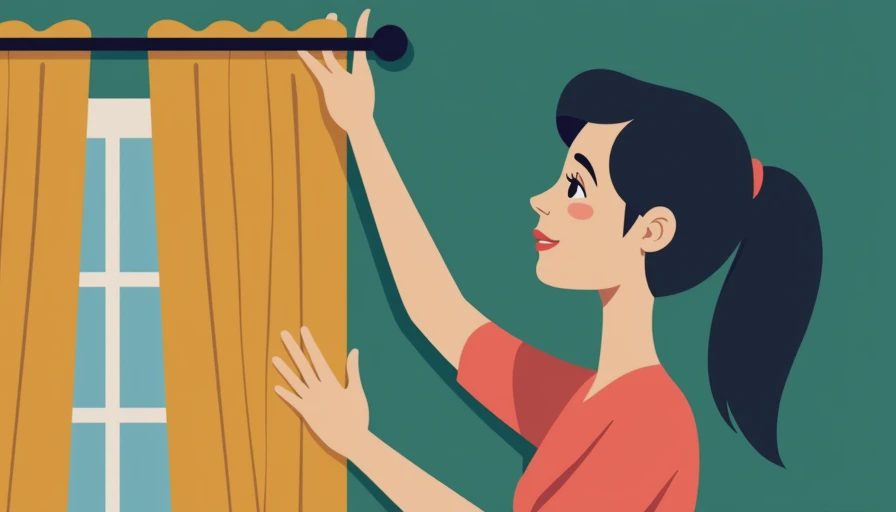 Visual context for easy install curtain rods