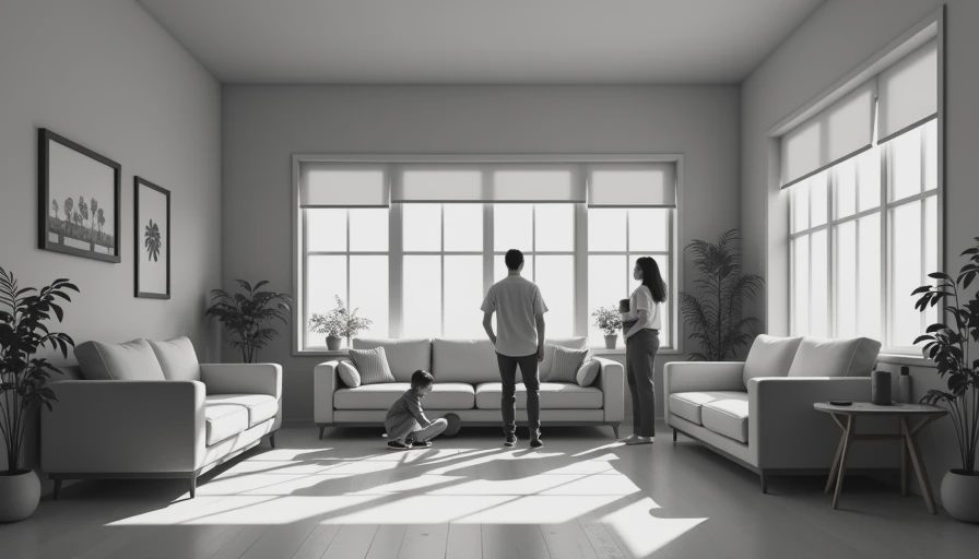 Visual context for roller shades